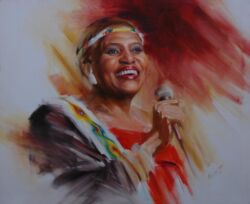 Miriam Makeba, Internationally renowned singer and South African political activist. Miriam Makeba