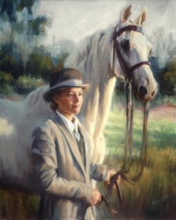 April Kilbourne and her horse Silver, Rancho Santa Fe, California, USA April Kilbourne & Silver